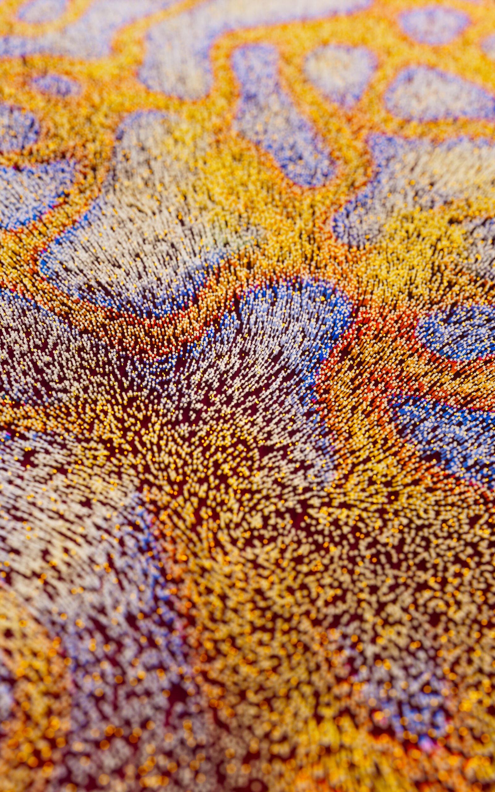 Abstract flowing lines, flowing particles, 3d rendering. Computer digital drawing.